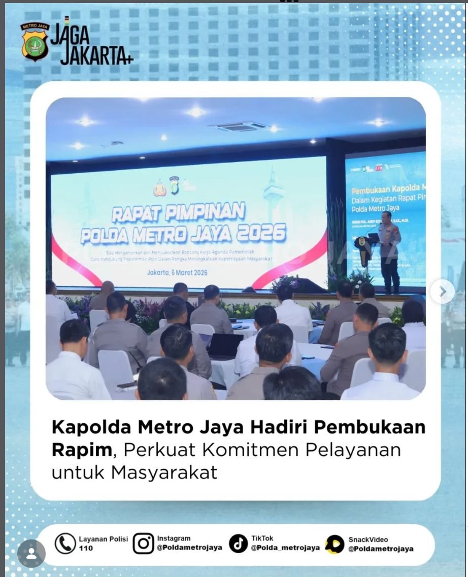 Kapolda Metro Jaya Hadiri Pembukaan Rapim Polda Metro Jaya, Perkuat Komitmen Pelayanan untuk Masyarakat